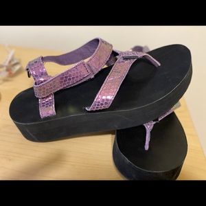 Purple Metallic Flatforms